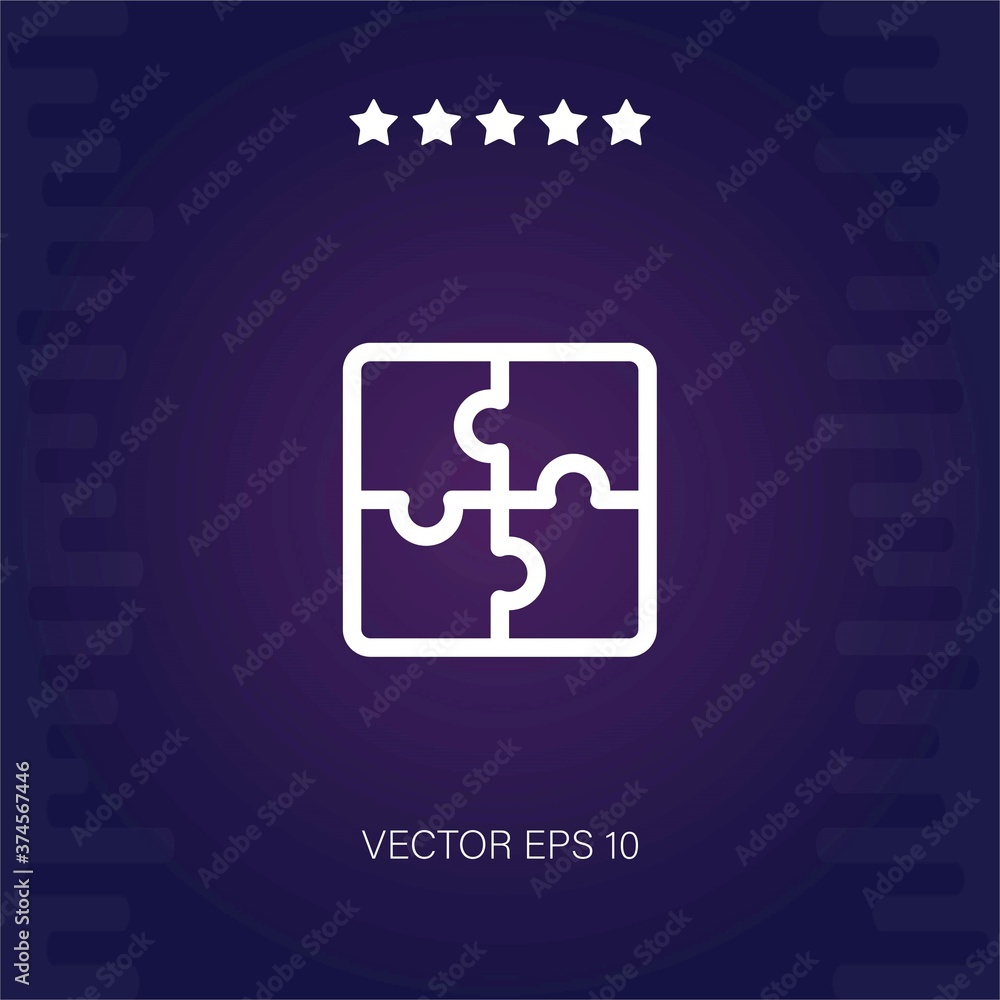 Fototapeta premium puzzle vector icon modern illustration
