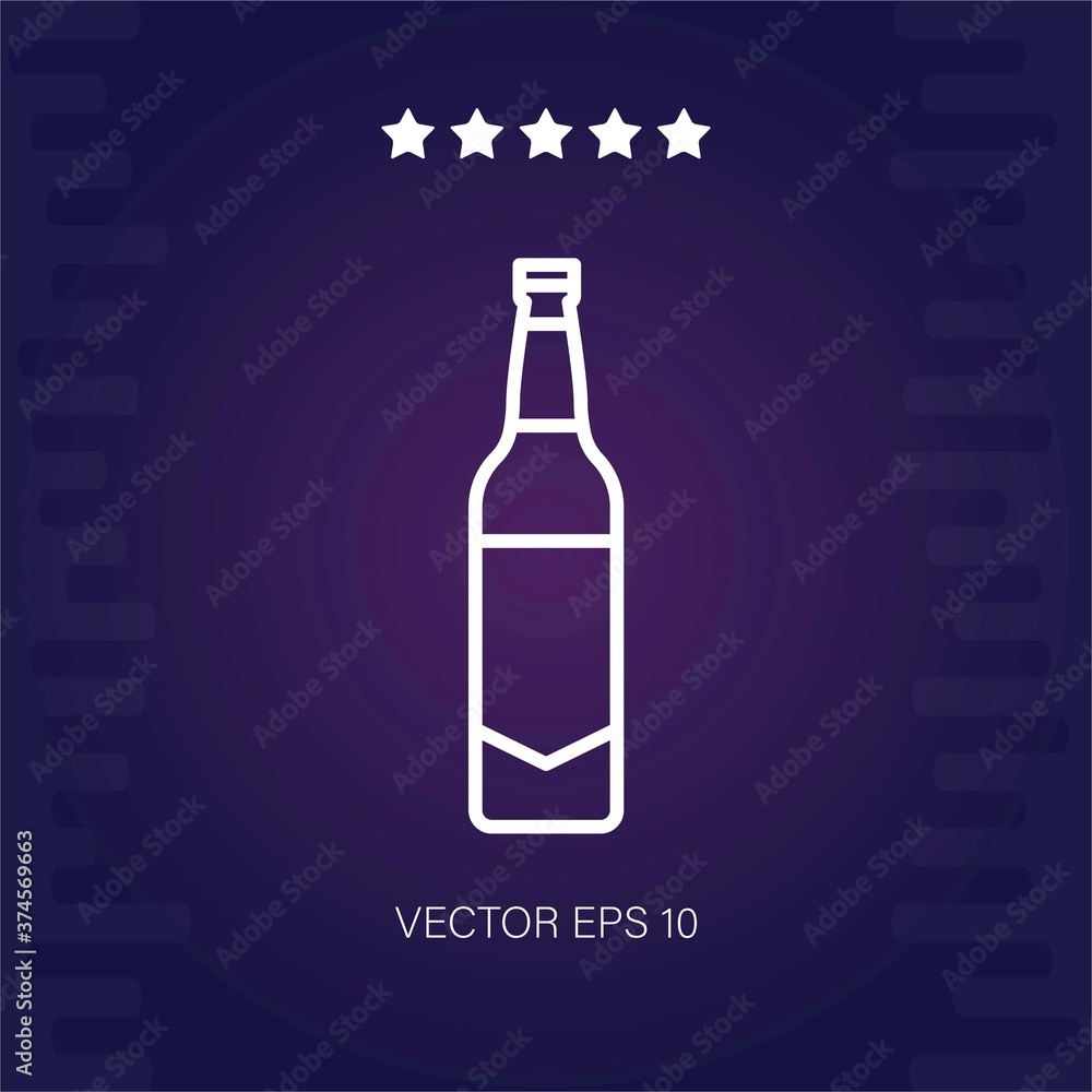 bottle of beer vector icon modern illustration bottle of beer vector icon modern illustration