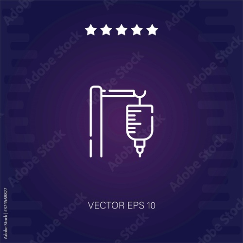 intravenous saline drip vector icon modern illustration