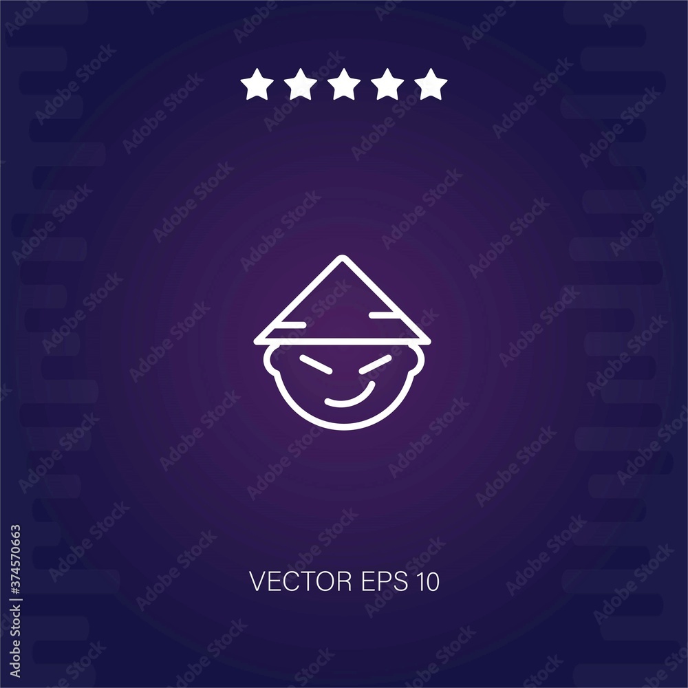 asian vector icon modern illustration asian vector icon modern illustration
