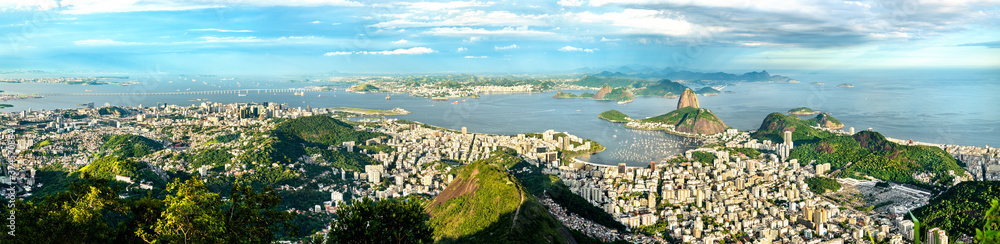Cityscape of Rio de Janeiro from Corcovado in Brazil