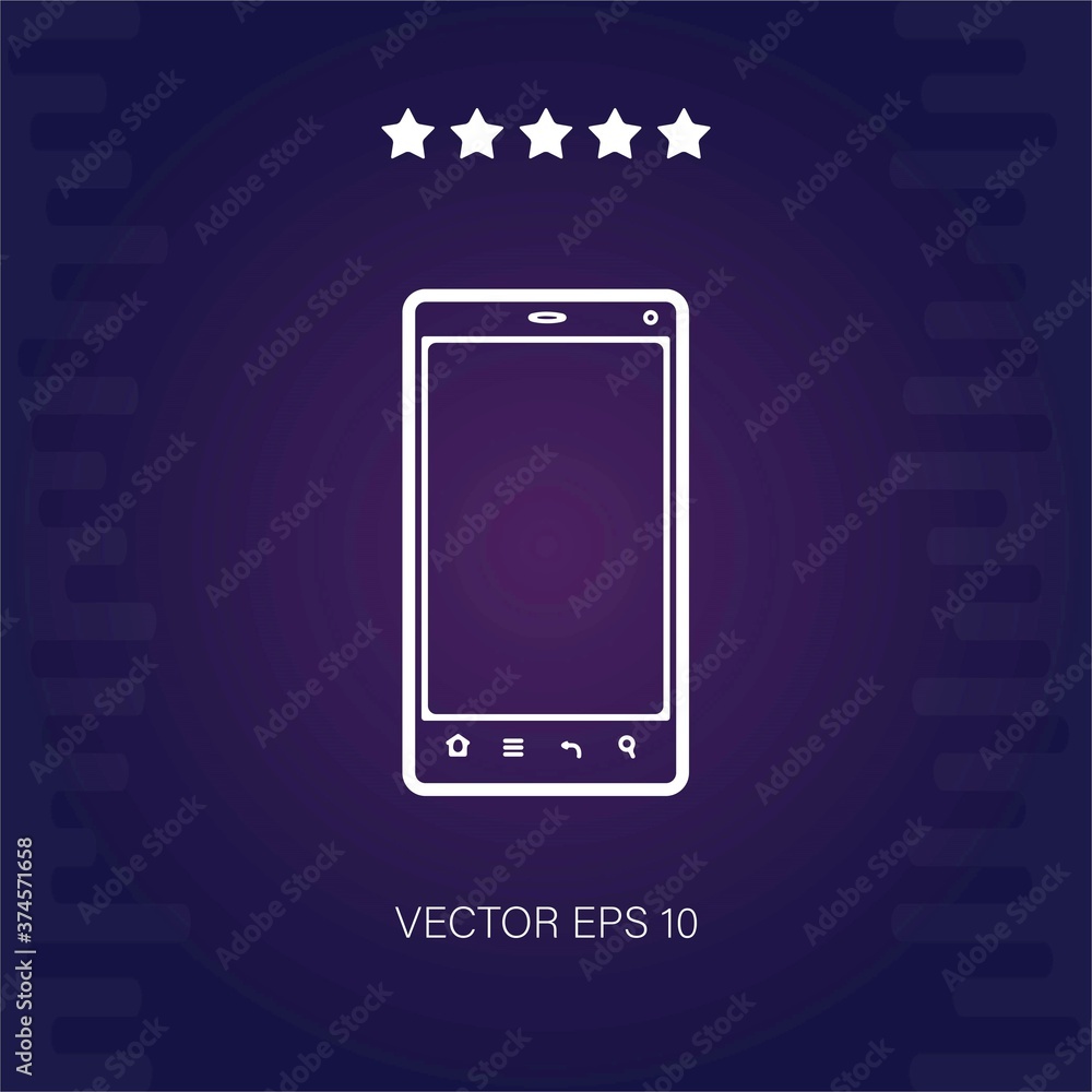 mobile phone outline with tools vector icon modern illustration