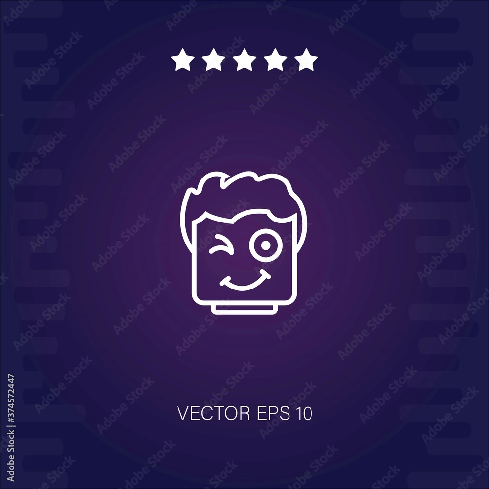 wink   vector icon modern illustration