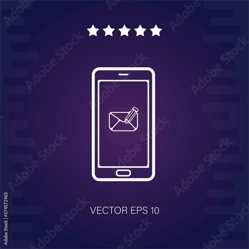 write an email by phone vector icon modern illustration