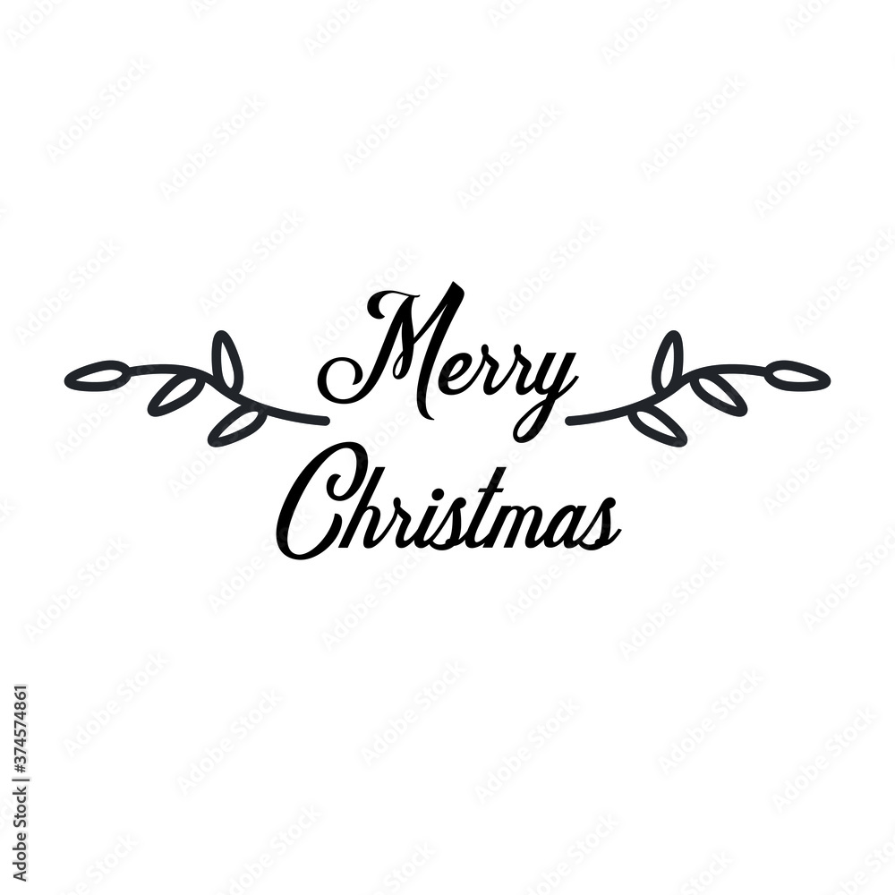Merry Christmas - Creative typography lettering for Holiday Gift card isolated on white background EPS Vector 