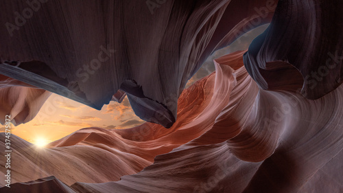 antelope canyon in arizona, usa - background and travel concept. Art and abstract concept in the famous Canyon Antelope near page, arizona, usa. 
