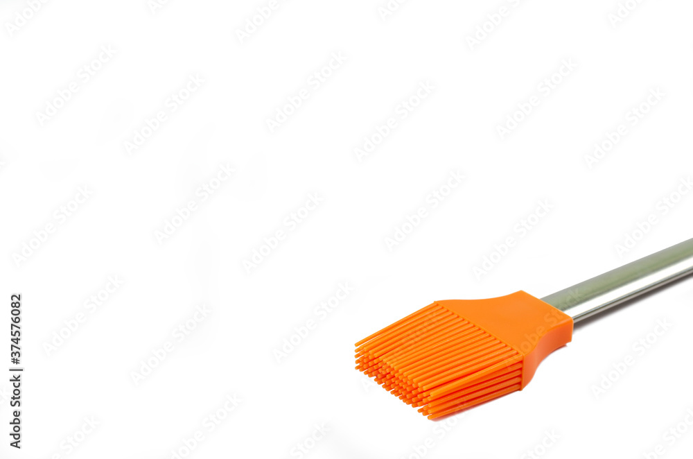Kitchen brush orange isolated tool Kitchen brush orange isolated tool