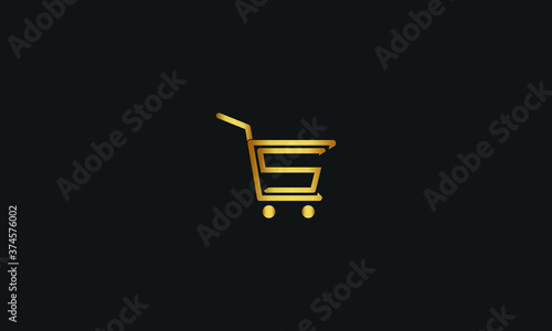 C, S, SC, CS Letter with Cart Logo Template vector icon illustration design. Letter C S Online Shop Logo