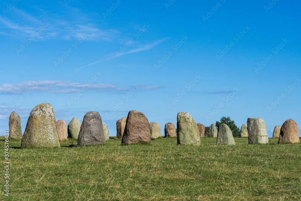 Ale Stones (Ales stenar) Is a megalithic monument of 59 large boulders and is 67 meters long. This landmark is located in Kåseberga, Sweden.