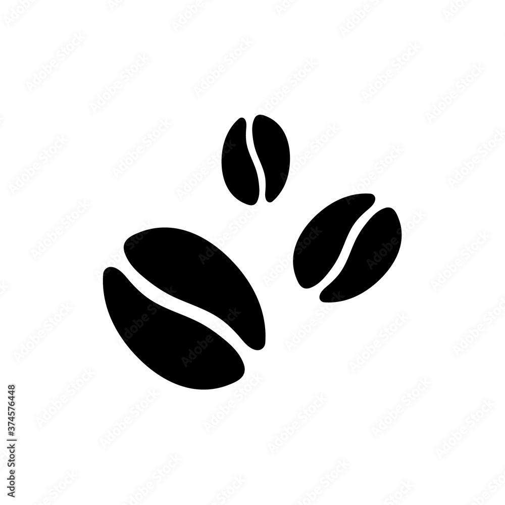 Coffee grain icon, logo isolated on white background