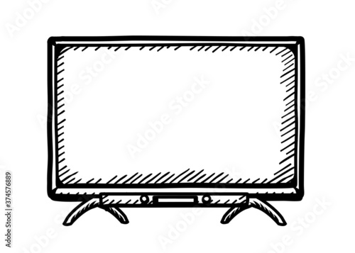 vector illustration of a TV set in sketch style