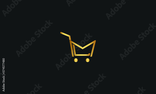 M, L, ML Letter with Cart Logo Template vector icon illustration design. Letter M L Online Shop Log