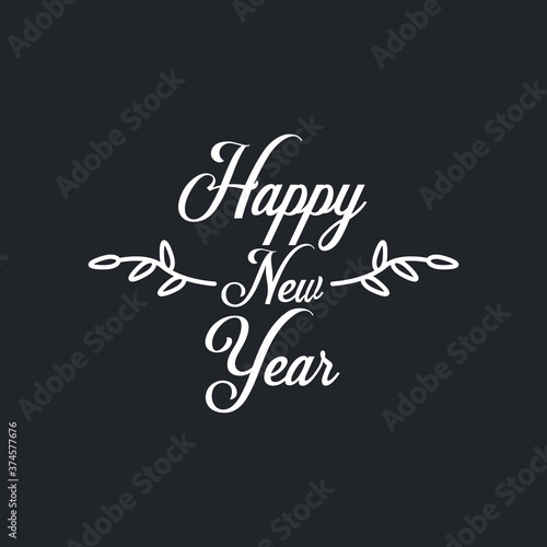 Happy New Year 2020, 2021, holiday, simple lettering typography, gift or invitational card, invitation EPS Vector