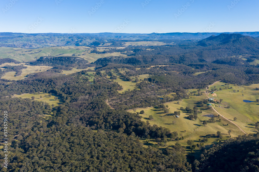 Aerial view of Kanimbla Valley in The Blue Mountains in Australia