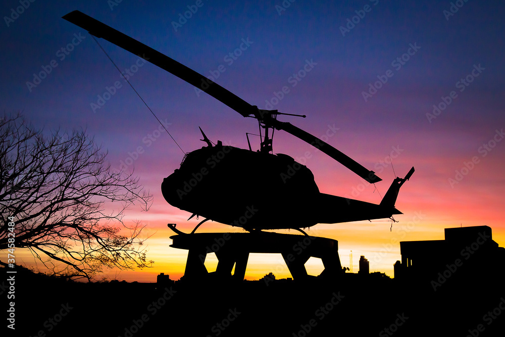 Helicopter at Sunset