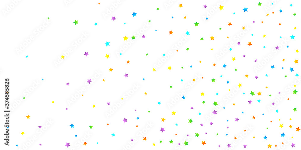 Rainbow Festive Confetti. Carnival Star Falling.