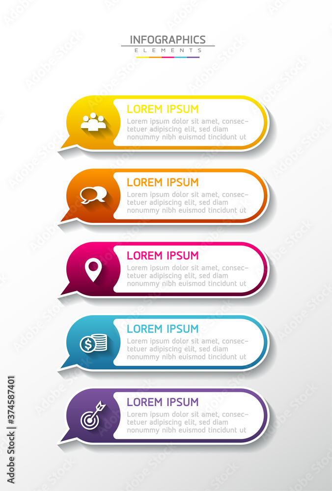 Vector elements for infographics. presentation and chart. steps or processes.
options number workflow template design.5steps. Vector elements for infographics. presentation and chart. steps or processes.
options number workflow template design.5steps.