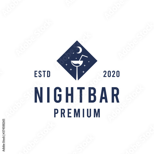 Night Bar Club Vector Logo illustration design