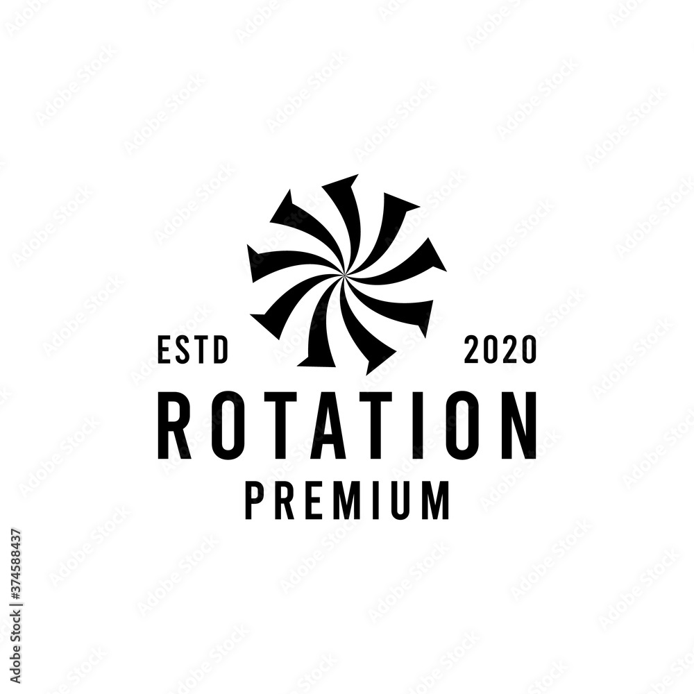 Rotation Circle silhouette Premium Vector Logo illustration design