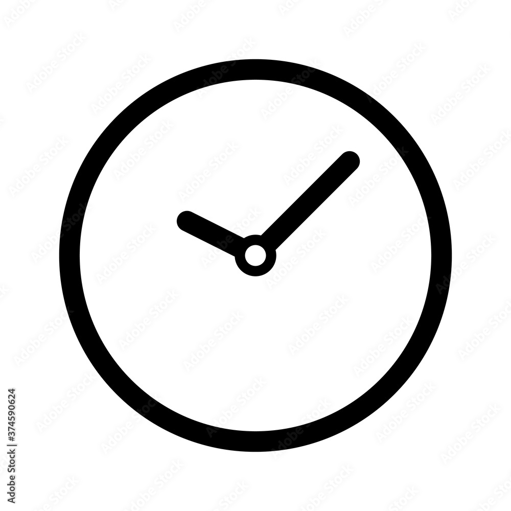 Clock, time outline and thin line icon isolated on white background EPS Vector Clock, time outline and thin line icon isolated on white background EPS Vector