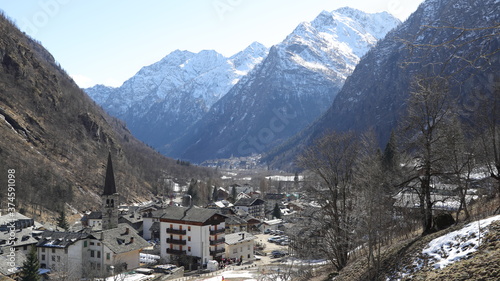The village Alagna in the Italian Alpes. The Aosta vally. Monterosa ski resort.