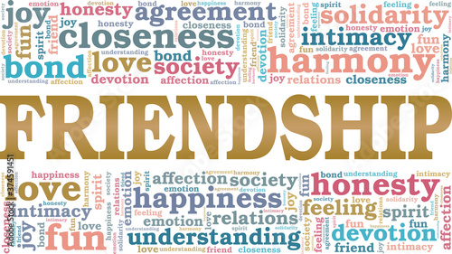 Friendship vector illustration word cloud isolated on a white background.