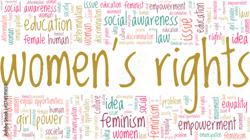 Women's rights vector illustration word cloud isolated on a white background.