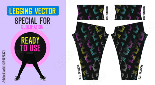 fitness leggings pants vector with mold and ready to use 