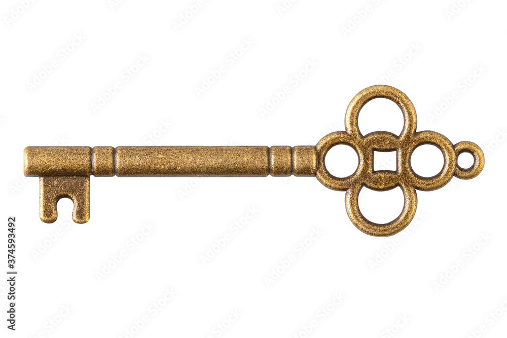 Old key isolated on white background with clipping path Old key isolated on white background with clipping path