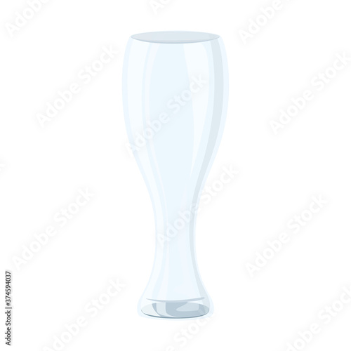 mockup, transparent glass pilsner in white background vector illustration design