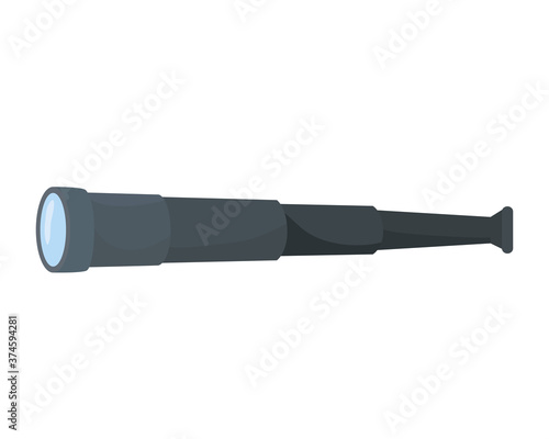 Telescope icon design, Science discovery observe astronomy sky lens instrument space and discover theme Vector illustration