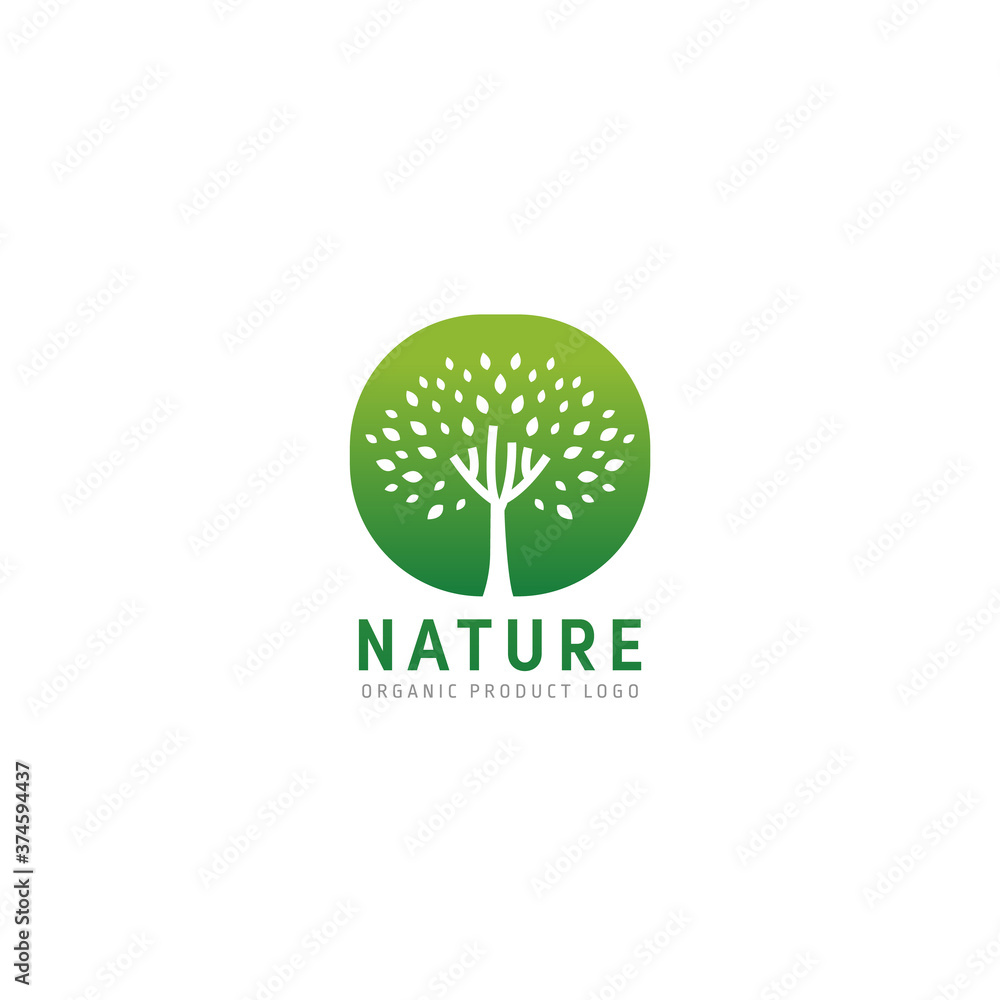 Nature green tree logo icon symbol simple vector design Nature green tree logo icon symbol simple vector design