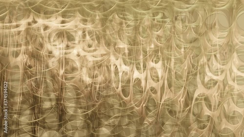 Light is moving from left to right in a gold porous matrix structure (3D Rendering)
