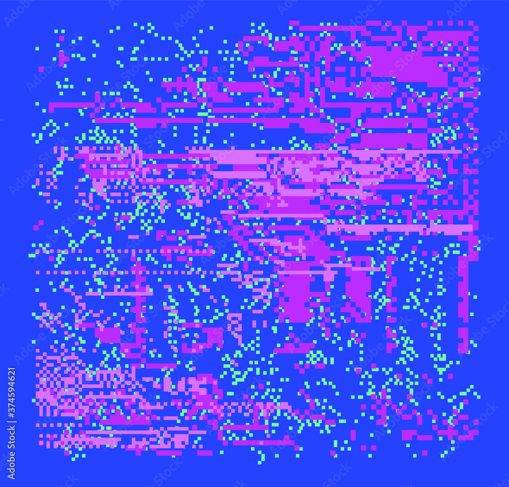Obraz premium Abstract pixelated background with flickers and datamoshing effect.