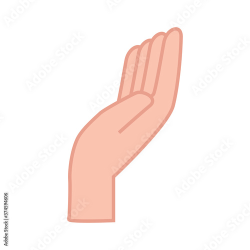 Sign with hand design of People arm finger person learn communication healthcare theme Vector illustration