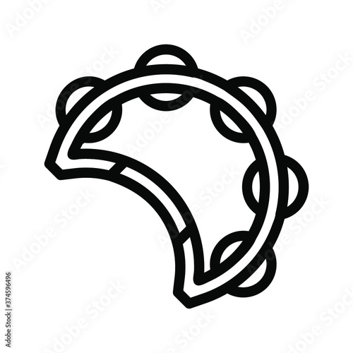 tambourine icon or logo in  outline

