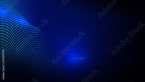 Abstract dynamic wave of particles background. Futuristic Technology with connecting dots and lines. Vector illustration