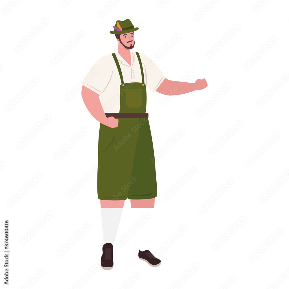 man cartoon with traditional cloth design, Oktoberfest germany festival and celebration theme Vector illustration man cartoon with traditional cloth design, Oktoberfest germany festival and celebration theme Vector illustration