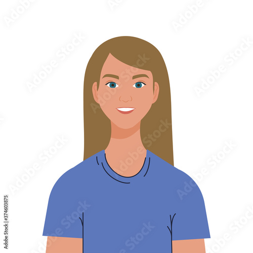 blond woman cartoon design, Girl female person people human and social media theme Vector illustration