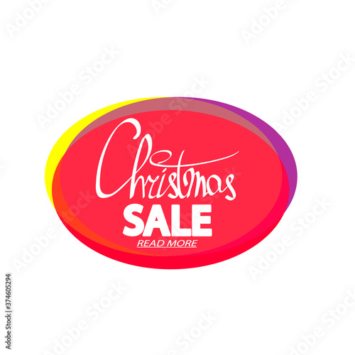 Christmas Sale, bubble banner design template, Xmas discount tag, app icon, vector illustration