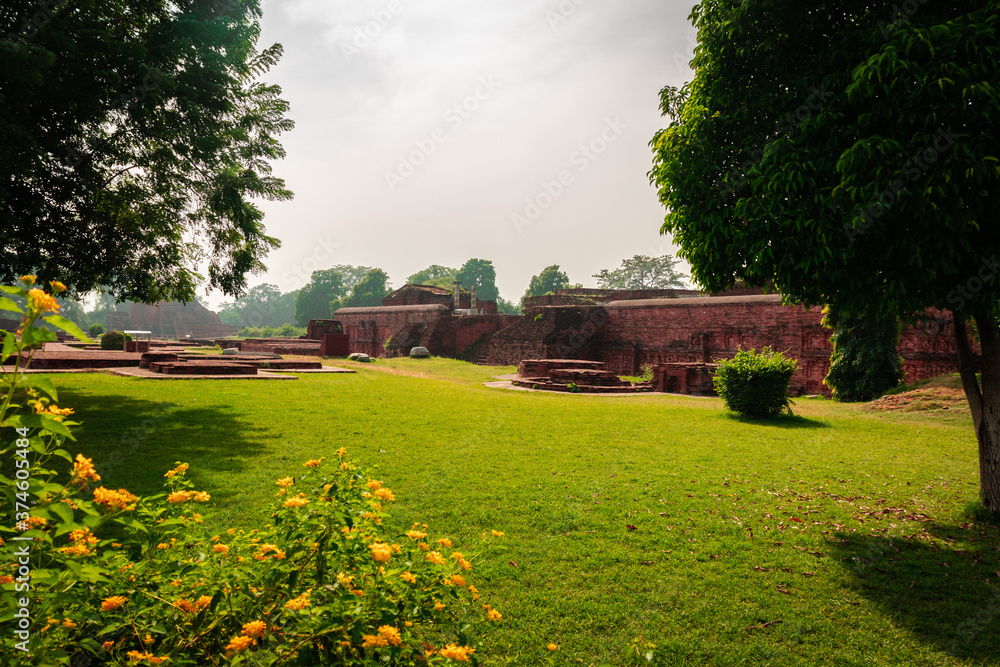 Fototapeta premium nalanda ruins historic excavated unesco world heritage archaeological site