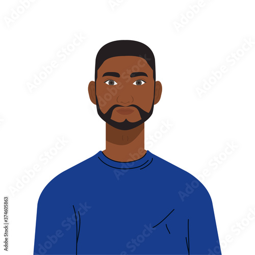 black man cartoon design, Boy male person people human social media and portrait theme Vector illustration