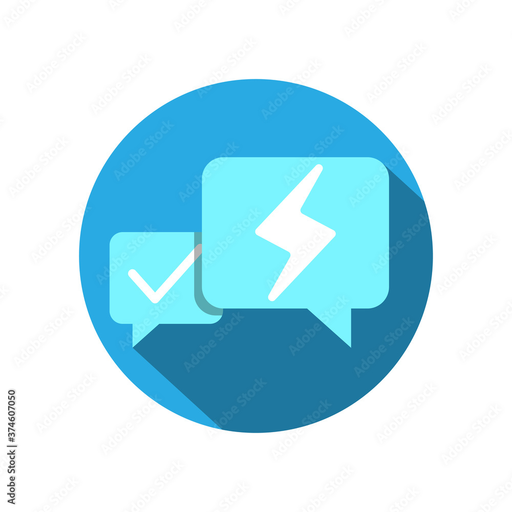 reply to message quickly icon, fast or instant message, social media app logo flat design vector illustration reply to message quickly icon, fast or instant message, social media app logo flat design vector illustration