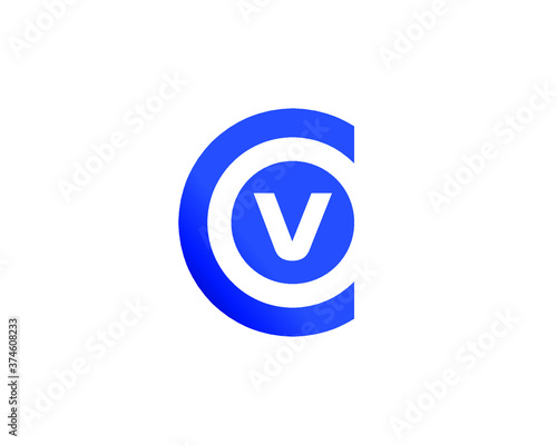 CV VC LETTER LOGO DESIGN VECTOR TEMPLATE.