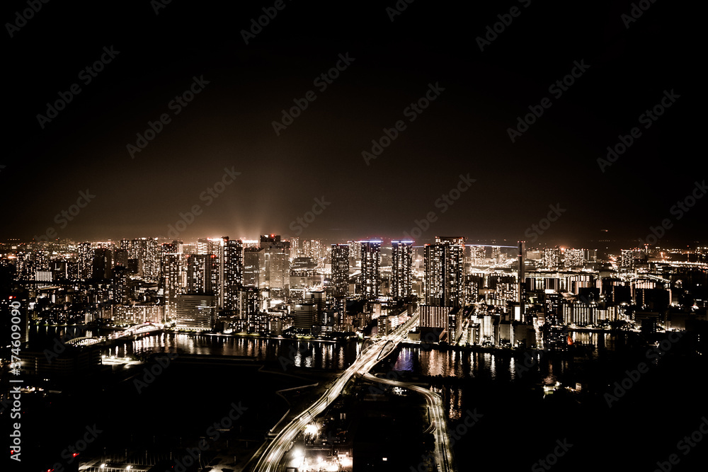 カレッタ汐留の展望台から見える東京の夜景
