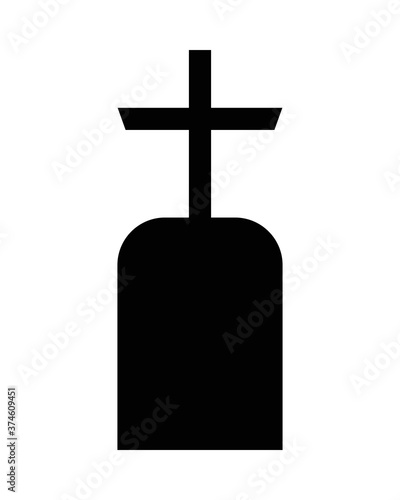 grave with cross vector design