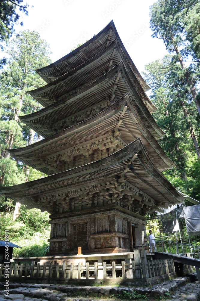 Five - storied pagoda in Mt.Haguro ,japan,akita Five - storied pagoda in Mt.Haguro ,japan,akita