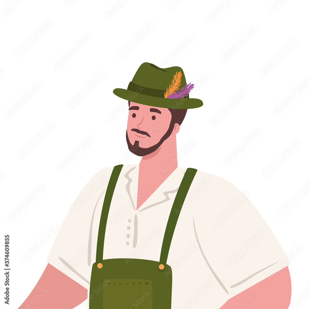 man cartoon with traditional cloth design, Oktoberfest germany festival and celebration theme Vector illustration man cartoon with traditional cloth design, Oktoberfest germany festival and celebration theme Vector illustration