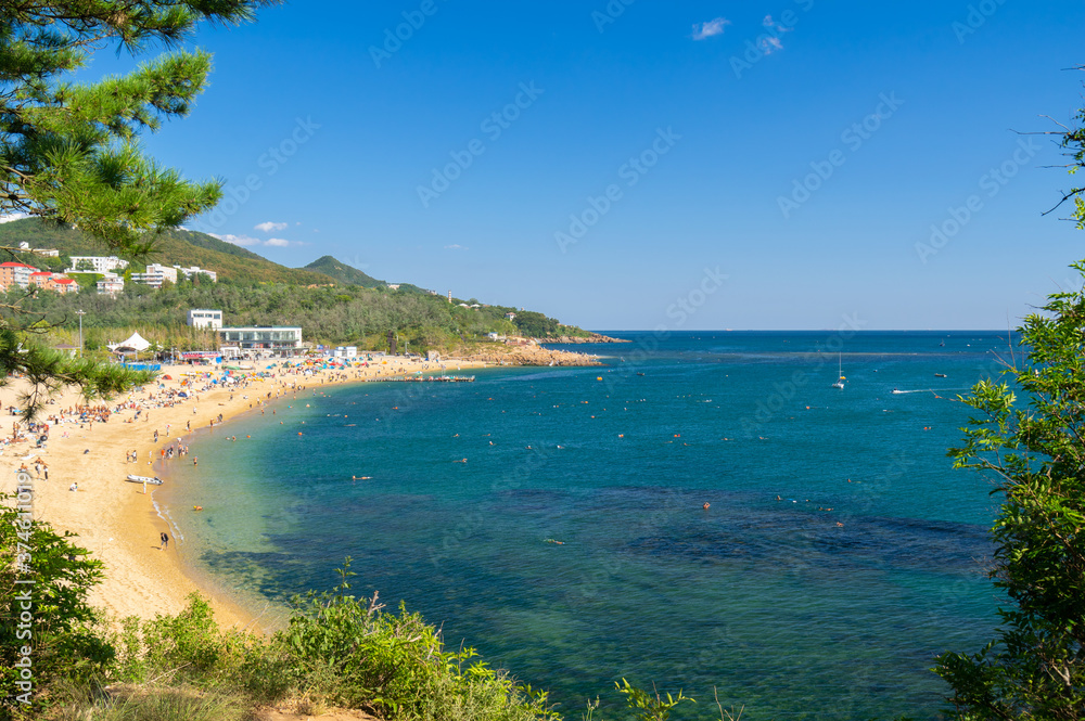 The scenery of Dalian Golden Stone National Geopark and Coastal Road in late Summer The scenery of Dalian Golden Stone National Geopark and Coastal Road in late Summer