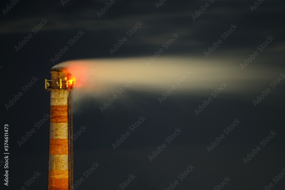 Industrial chimney of a heating boiler house
